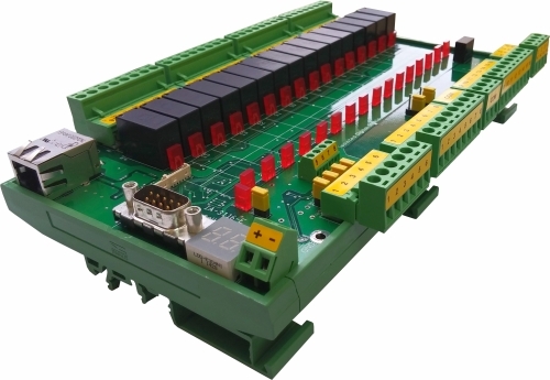 New Web Controlled Module Includes 16-ch Relay, 16-ch Isolated Digital Input, 8-ch Analog Input And 2 Event Counters. New Web Controlled Module Includes 16-ch Relay, 16-ch Isolated Digital Input, 8-ch Analog Input And 2 Event Counters.